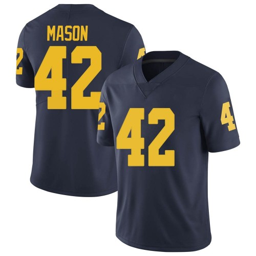 Ben Mason Michigan Wolverines Men's NCAA #42 Navy Limited Brand Jordan College Stitched Football Jersey RXG7154VD